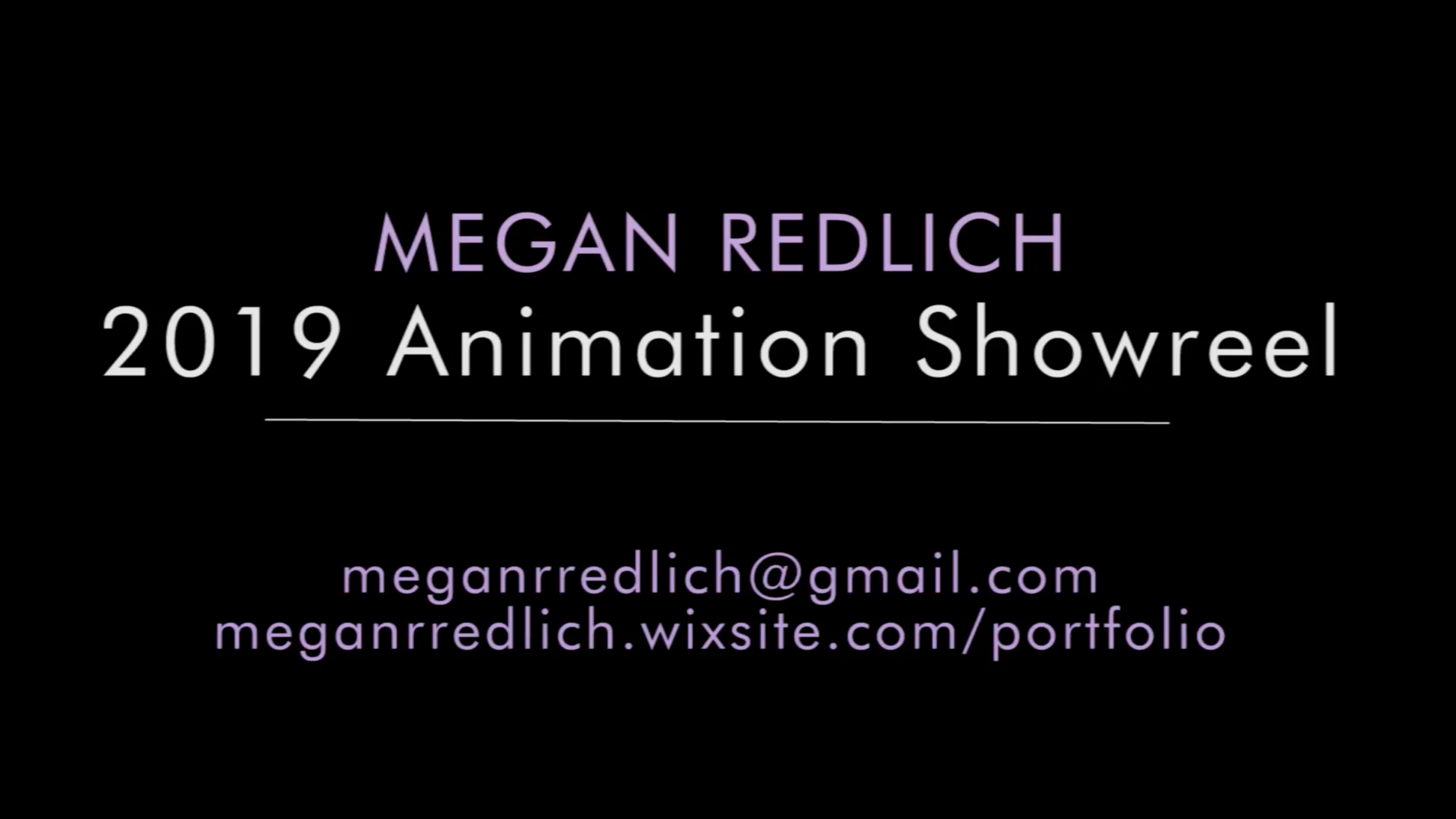 Megan Redlich 2019 Animation Showreel